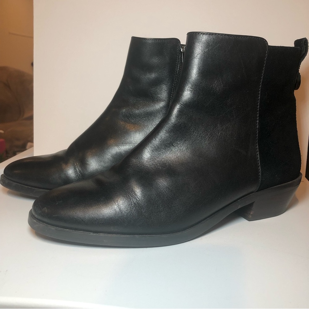 Coach Ankle Booties. Black leather and suede.